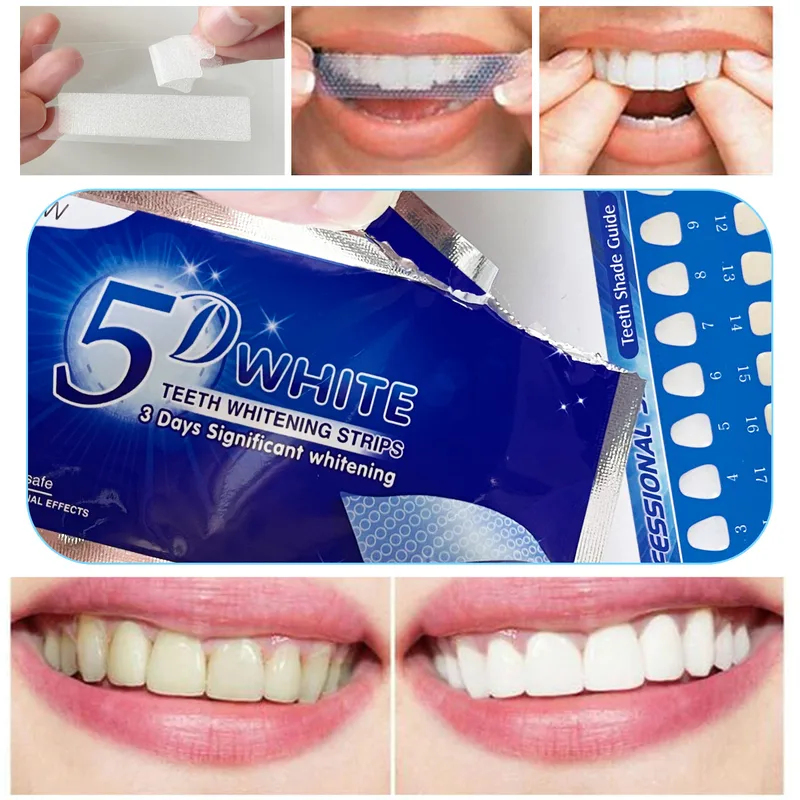 Teeth Whitening Hydrogen Peroxide - 1-12pcs 5D Whitening Teeth Stickers White