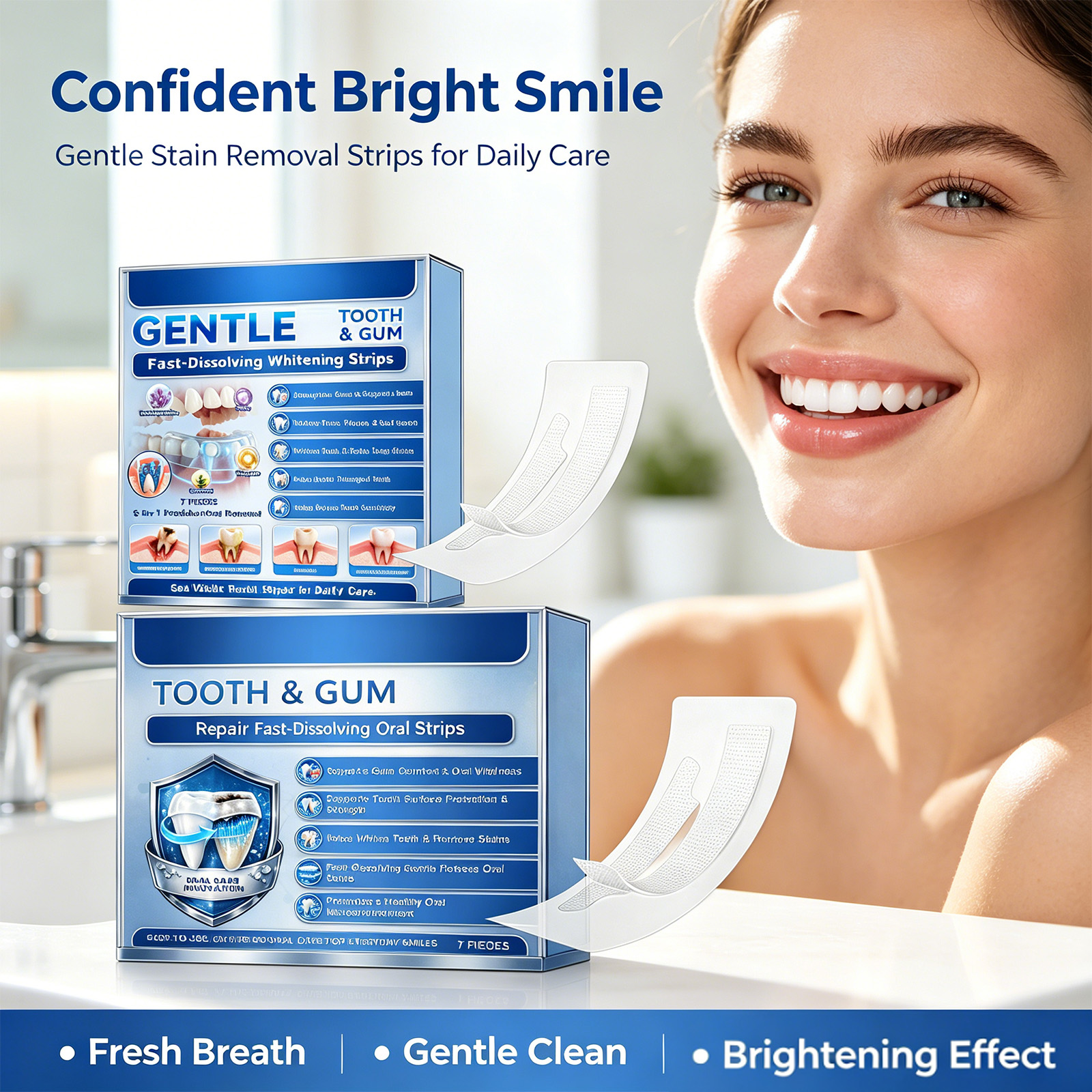Teeth Whitening Fast - Gentle Tooth & Gum Whitening Strips