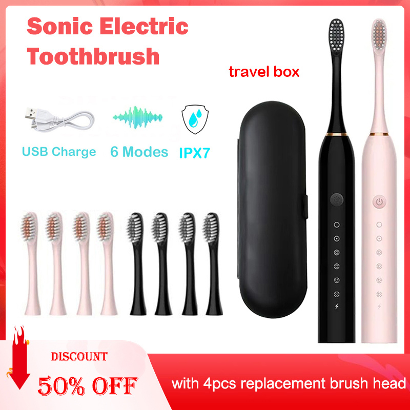 Teeth Whitening Toothbrush - Sonic Electric Toothbrush IPX7 Waterproof Oral