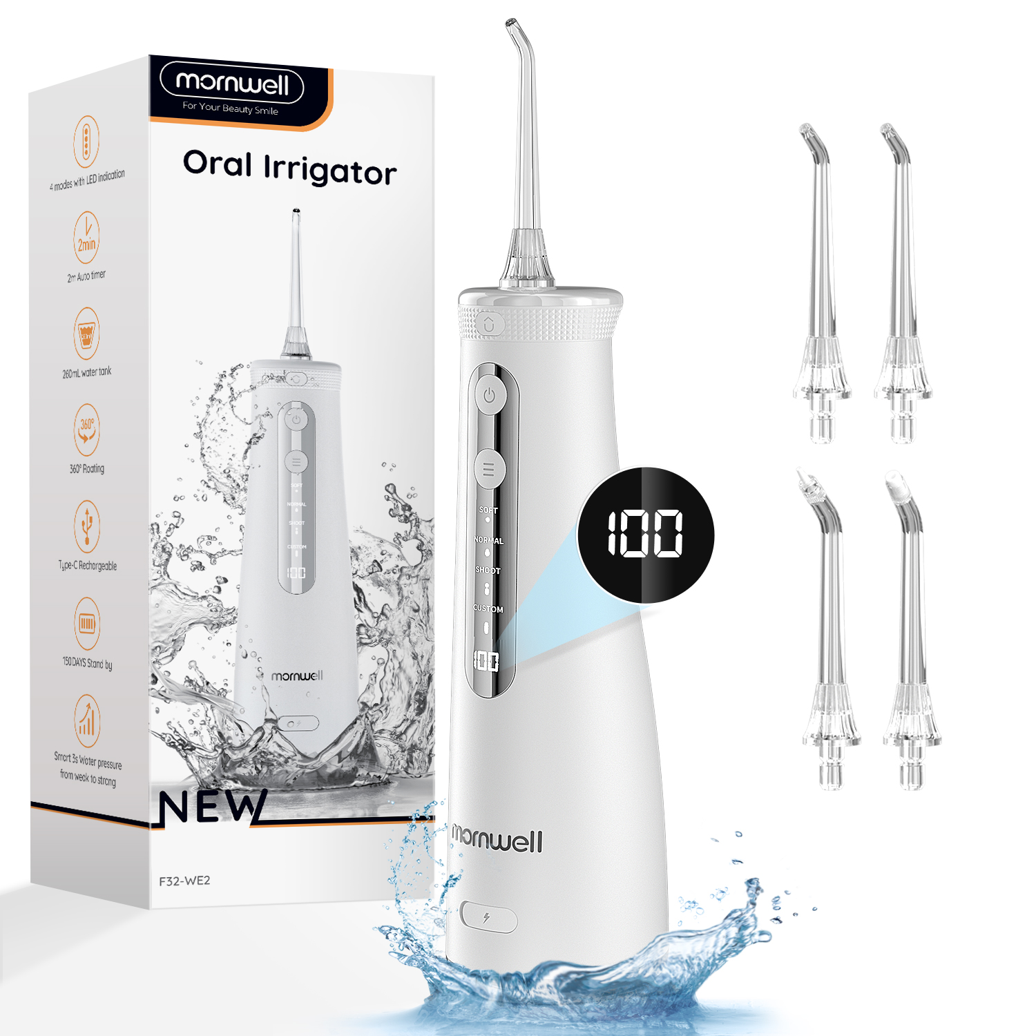Mornwell 5032 Water Floss Soni - Water Flosser Cordless reseña y precio