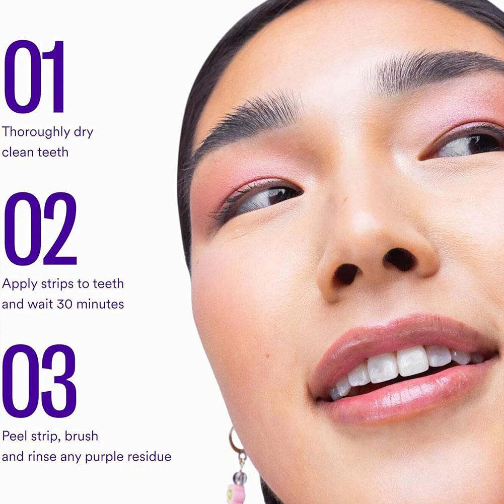 Purple Whitening Tooth Strips  - Teeth Whitening Routine reseña y precio