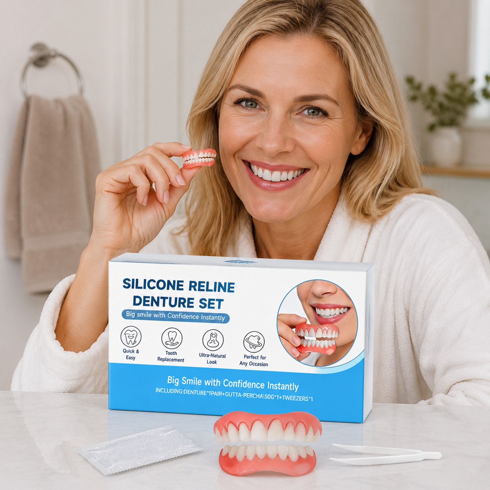 Silicone Reline Denture Set In - Teeth Whitening Veneers reseña y precio