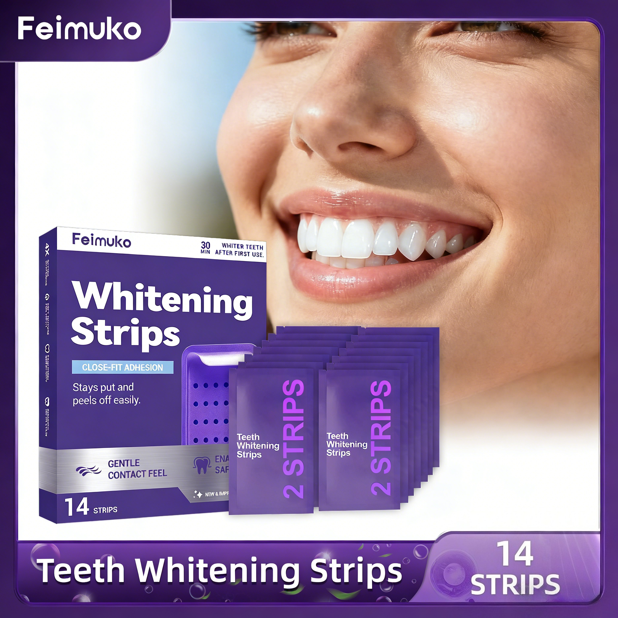 Purple Teeth Whitening Strips  - Teeth Whitening Hydrogen Peroxide reseña y precio
