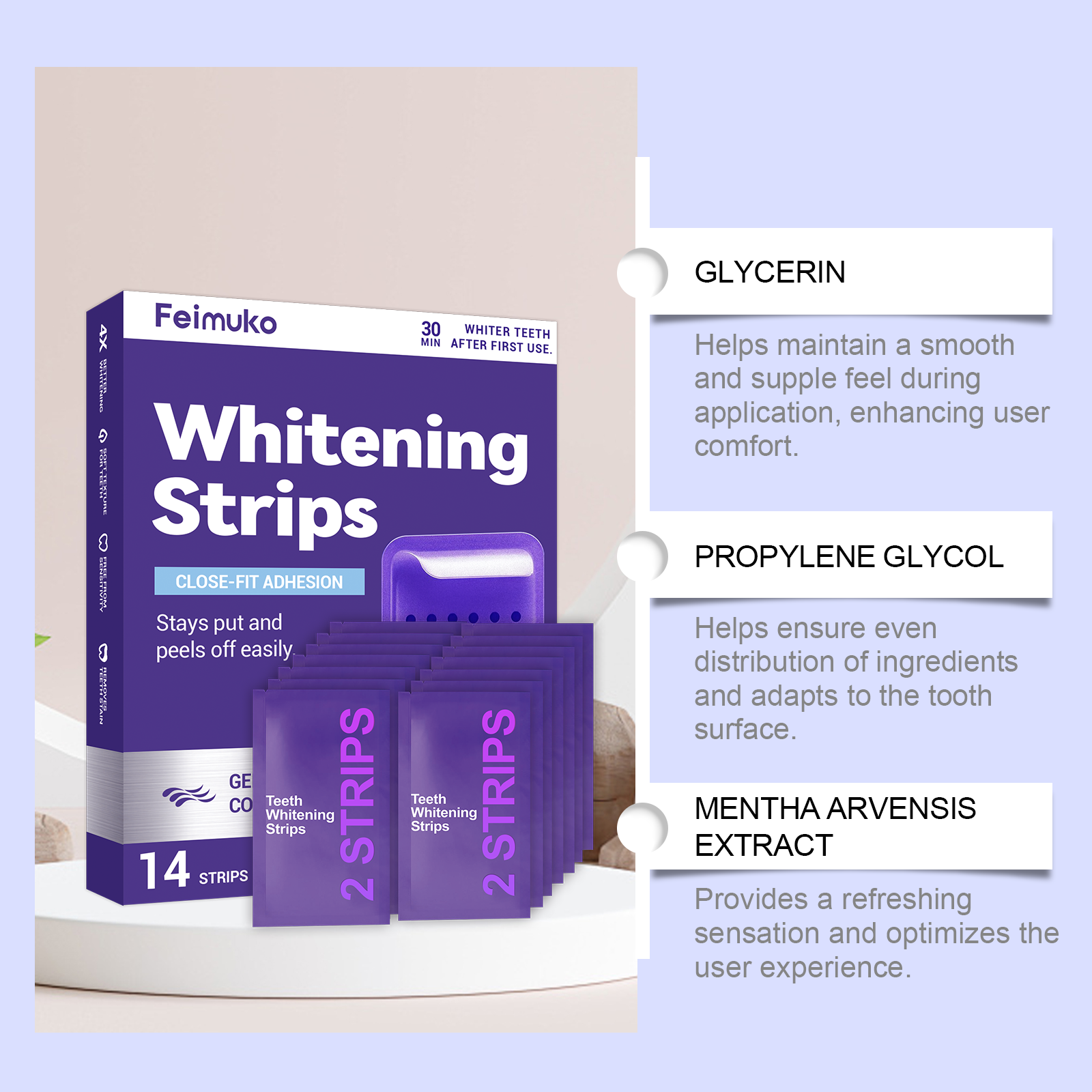 Purple Teeth Whitening Strips  - Teeth Whitening Hydrogen Peroxide reseña y precio