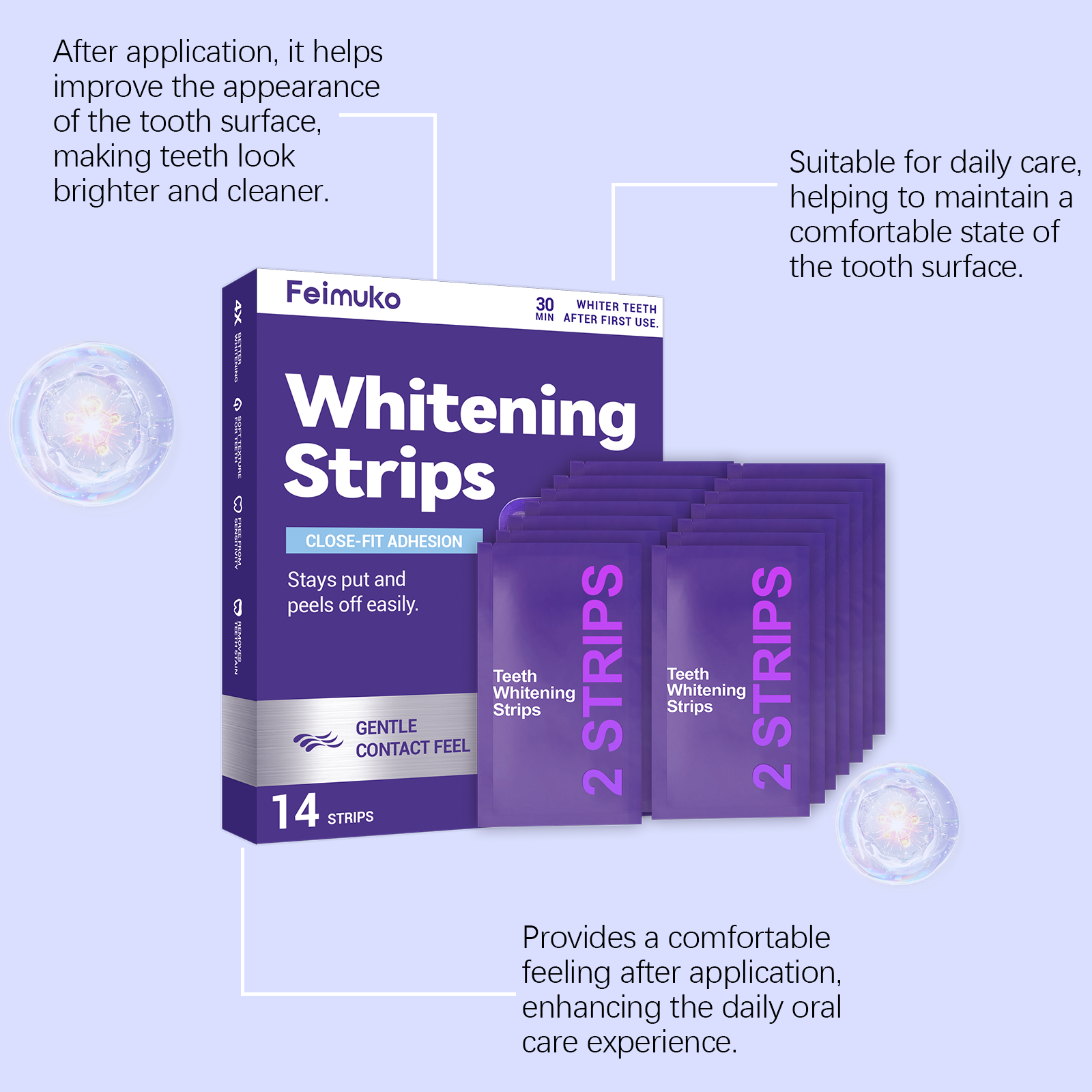 Purple Teeth Whitening Strips  - Teeth Whitening Hydrogen Peroxide reseña y precio