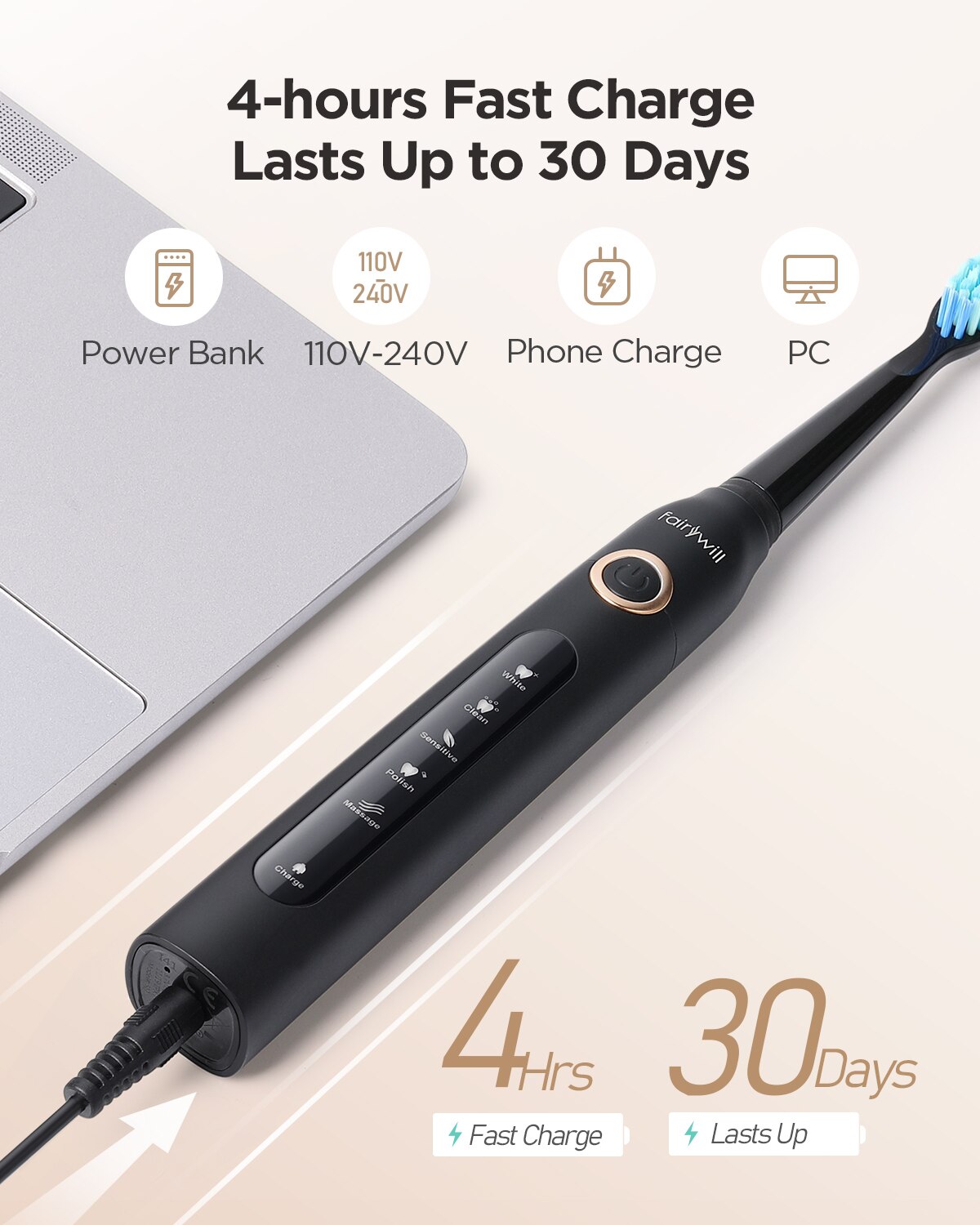 Fairywill Electric Sonic Tooth - Teeth Whitening Toothbrush reseña y precio