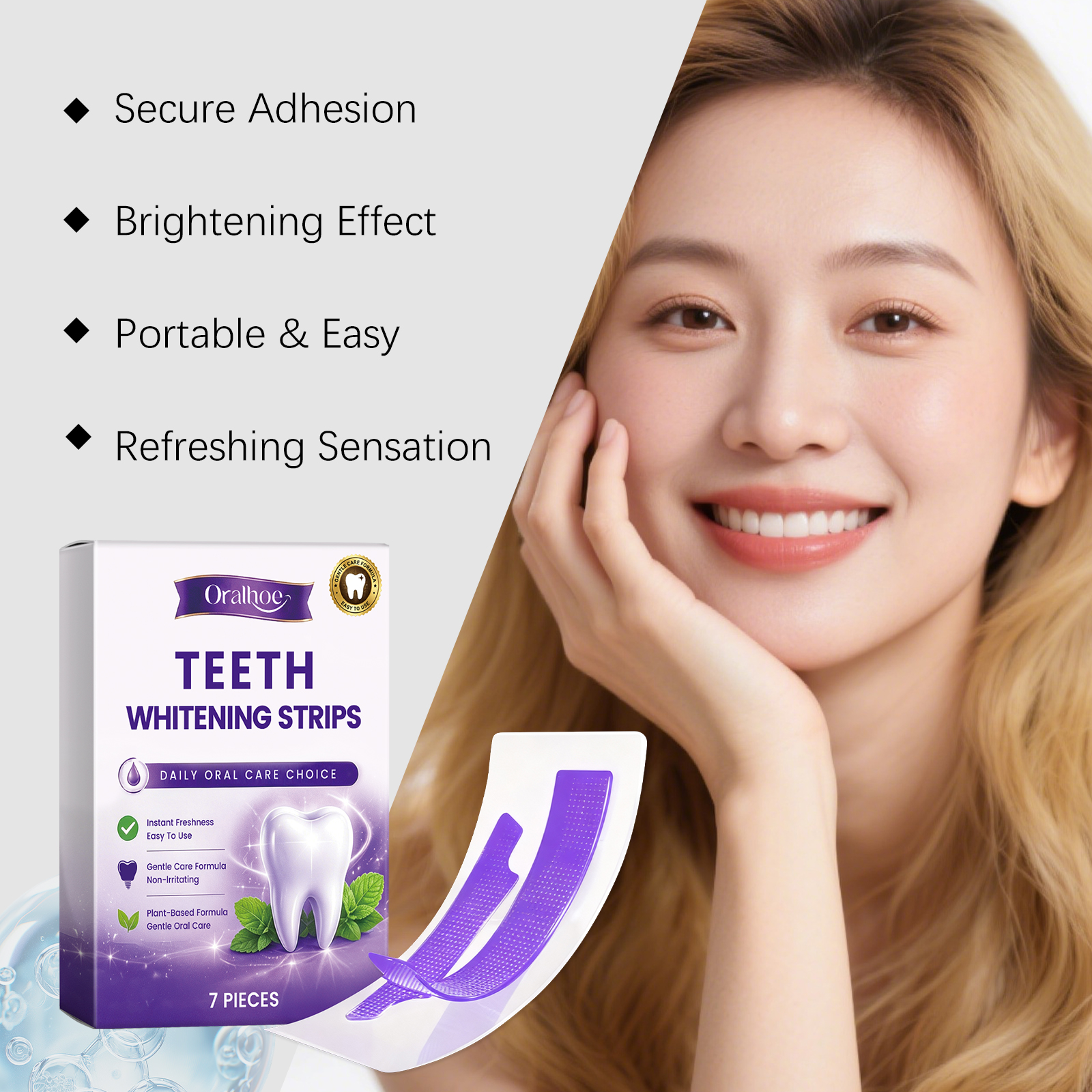 Purple Teeth Whitening Strips  - Teeth Whitening Hydrogen Peroxide reseña y precio