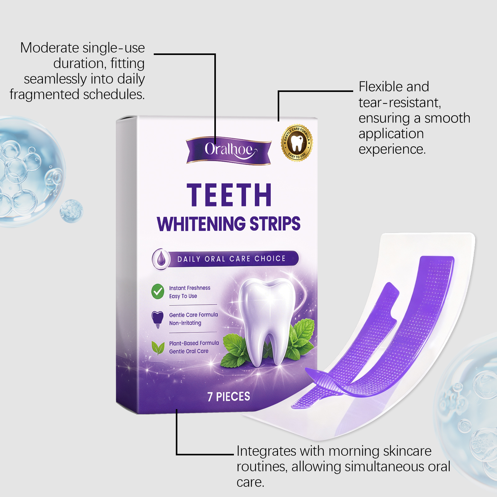 Purple Teeth Whitening Strips  - Teeth Whitening Hydrogen Peroxide reseña y precio