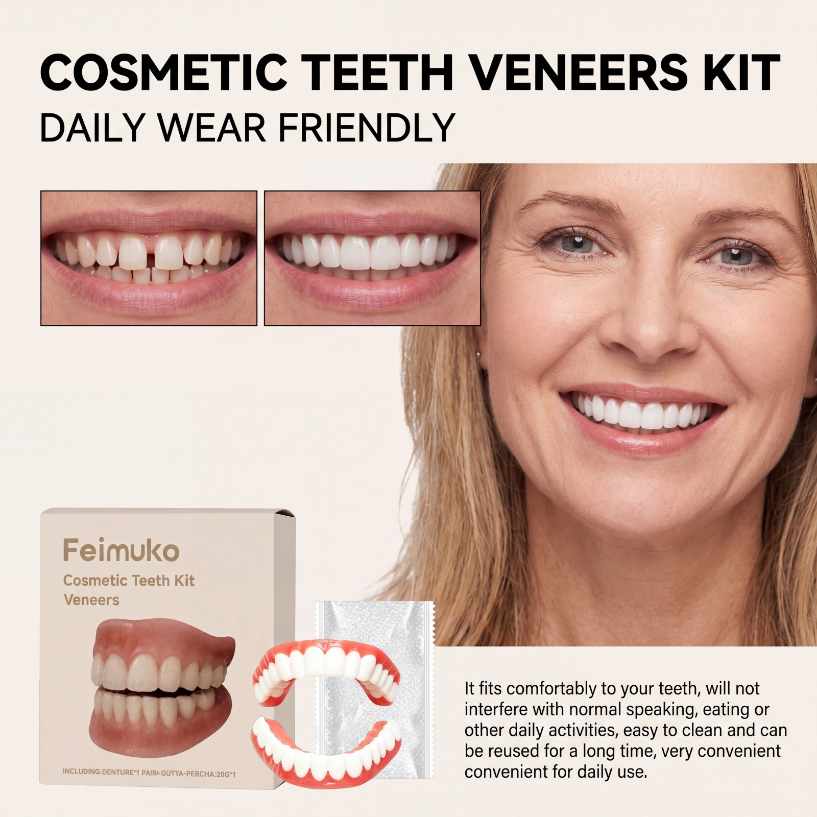 Cosmetic Teeth Veneers Kit Den - Teeth Whitening Veneers reseña y precio