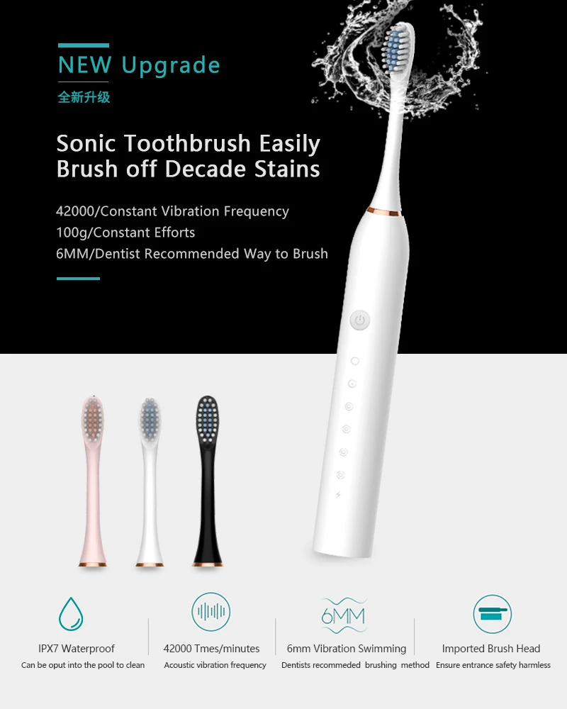 Sonic Electric Toothbrush IPX7 - Teeth Whitening Toothbrush reseña y precio