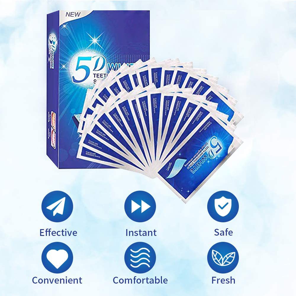 5D White Teeth Whitening Strip - Teeth Whitening Hydrogen Peroxide reseña y precio