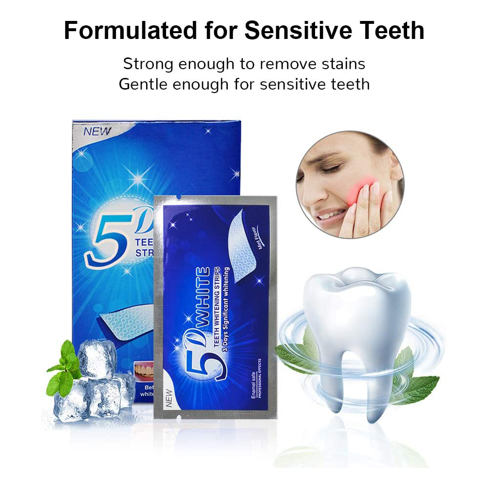 5D White Teeth Whitening Strip - Teeth Whitening Hydrogen Peroxide reseña y precio