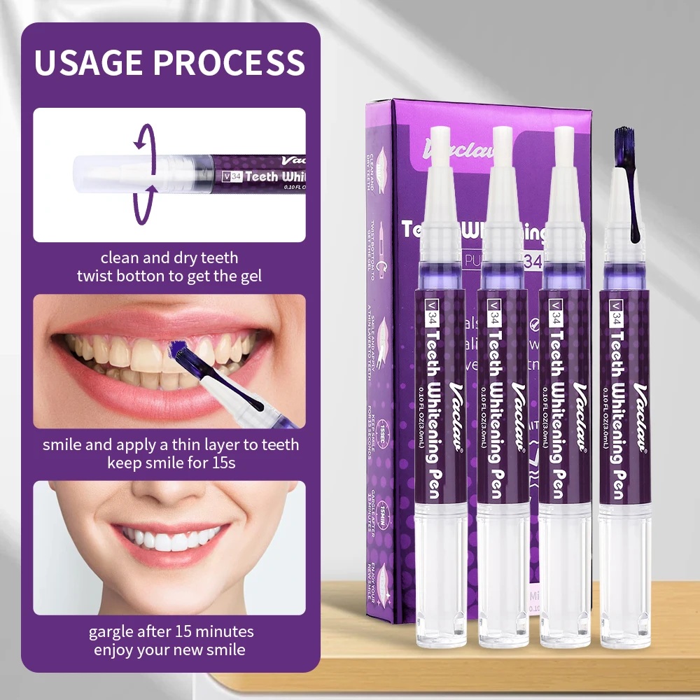 Vaclav V34 Purple teeth whiten - Teeth Whitening Hydrogen Peroxide reseña y precio